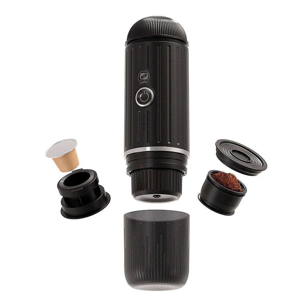 ICafilas Heating Portable Espresso Coffee Machine (2 in 1) for Car & Home Camping Coffee Maker Fit Nespresso Capsule Ground Coffee Powder