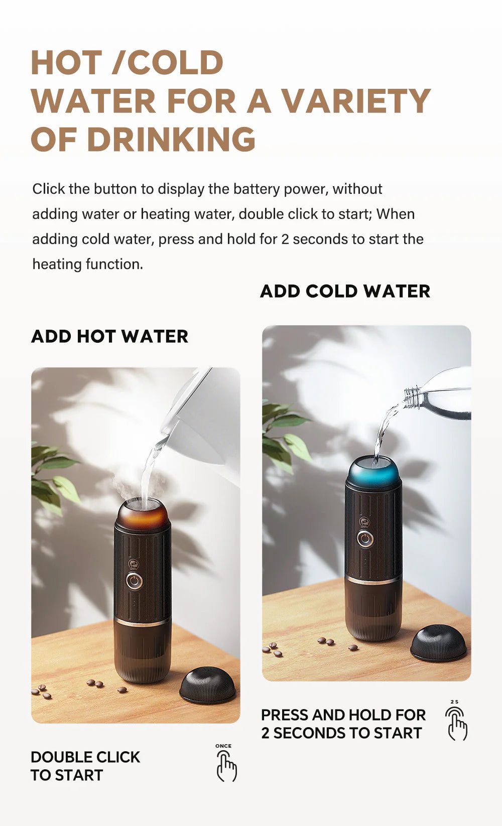 ICafilas Heating Portable Espresso Coffee Machine (2 in 1) for Car & Home Camping Coffee Maker Fit Nespresso Capsule Ground Coffee Powder