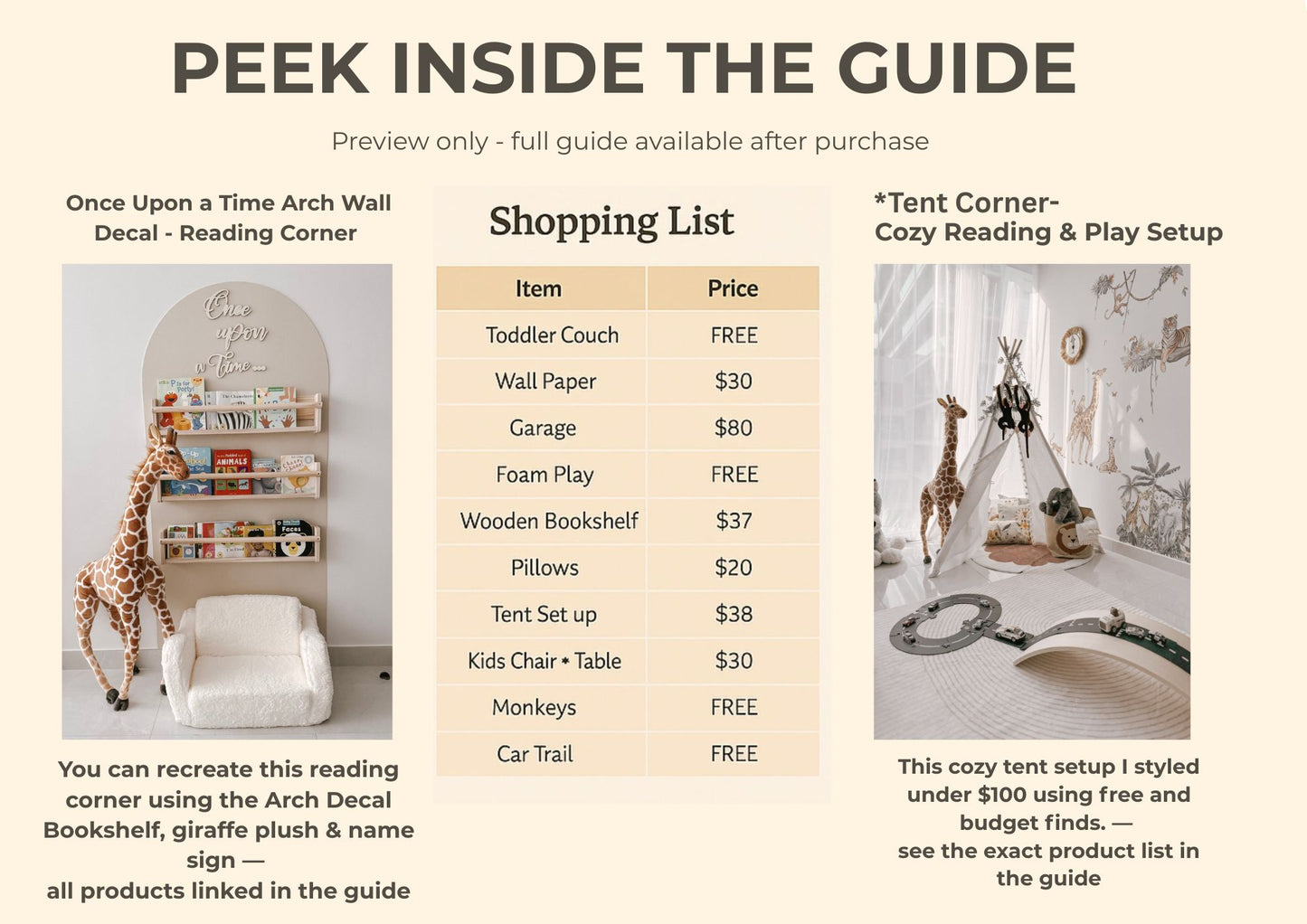 Toddler Room Setup Guide (Digital Download) Create a Pinterest-worthy space for under $990 — includes exclusive supplier links & budget breakdown