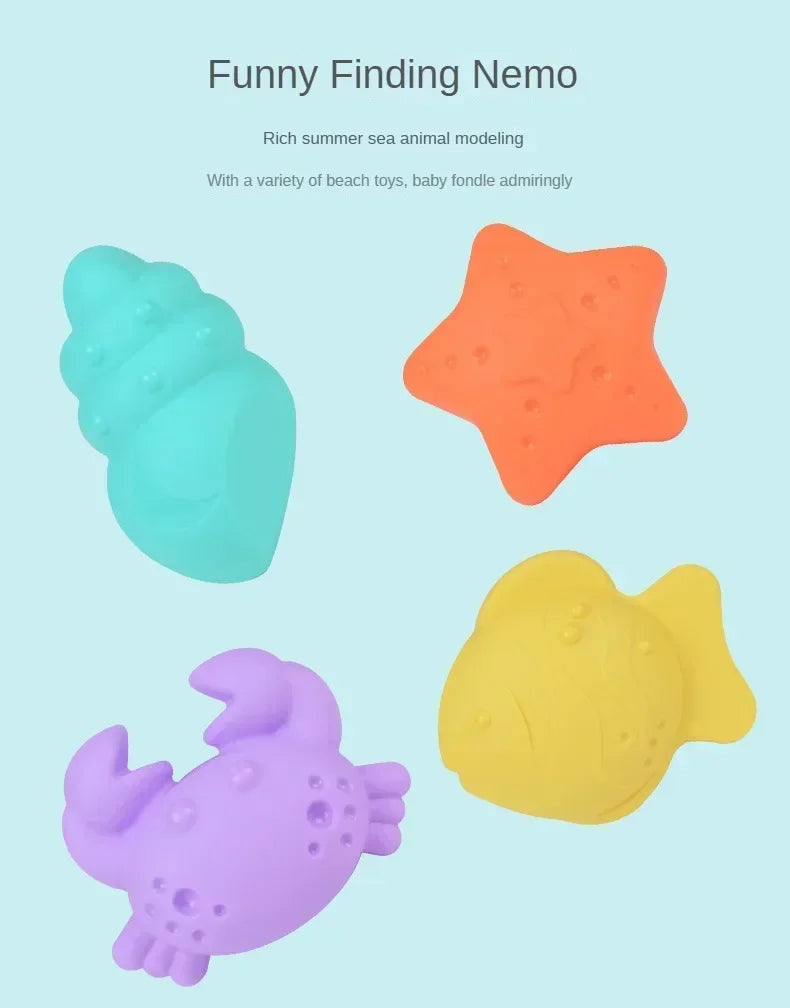 Children Summer Beach Sand Toys Outdoor Sand Shovel Water Play Tools Beachside Trolley Suitcase Sand Moulds Sand Rake Kids Gifts