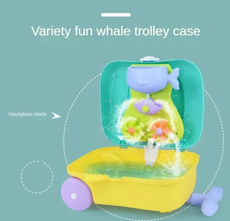 Children Summer Beach Sand Toys Outdoor Sand Shovel Water Play Tools Beachside Trolley Suitcase Sand Moulds Sand Rake Kids Gifts