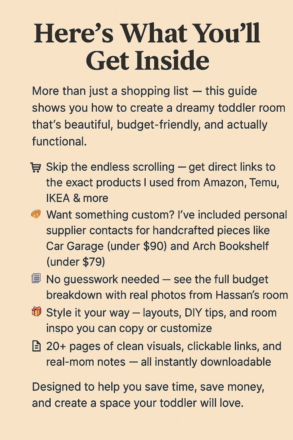 Toddler Room Setup Guide (Digital Download) Create a Pinterest-worthy space for under $990 — includes exclusive supplier links & budget breakdown