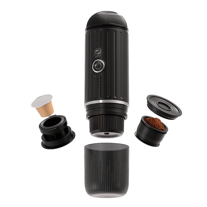ICafilas Heating Portable Espresso Coffee Machine (2 in 1) for Car & Home Camping Coffee Maker Fit Nespresso Capsule Ground Coffee Powder