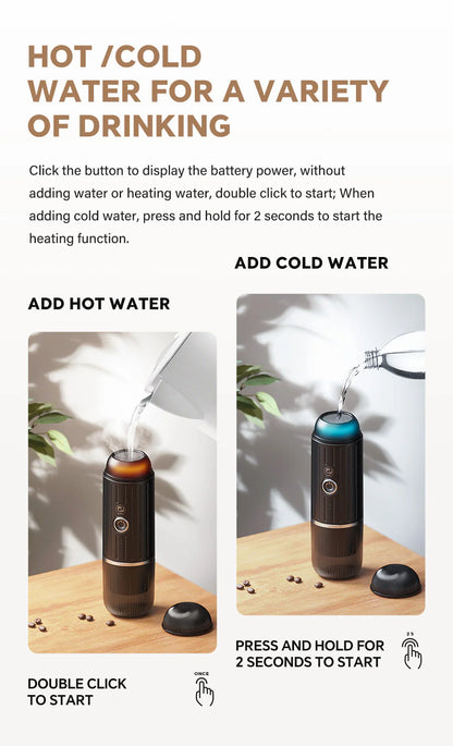 ICafilas Heating Portable Espresso Coffee Machine (2 in 1) for Car & Home Camping Coffee Maker Fit Nespresso Capsule Ground Coffee Powder