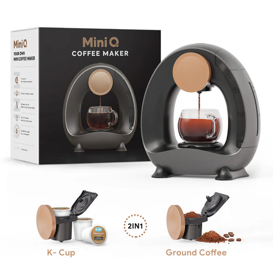 iCafilas MINI Q Coffee Maker Portable Americano Coffee Machine Compatible with Coffee Ground 4-8 Oz Single Serve , K – CUP &Tea Home Office Cafeteria