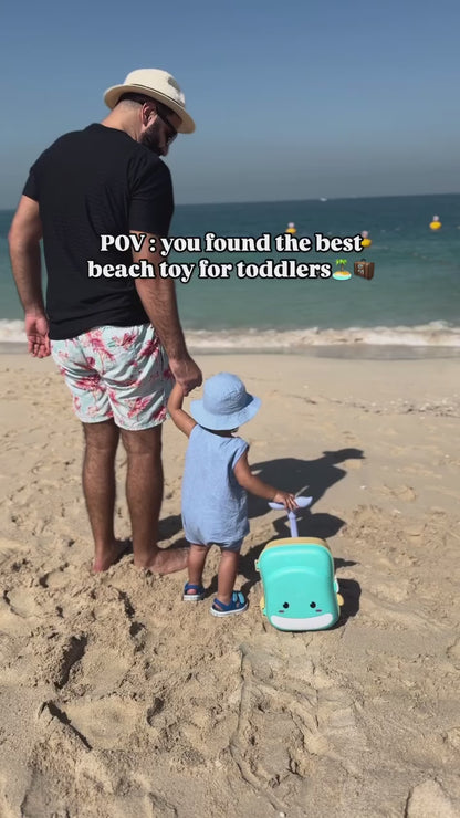 Children Summer Beach Sand Toys Outdoor Sand Shovel Water Play Tools Beachside Trolley Suitcase Sand Moulds Sand Rake Kids Gifts